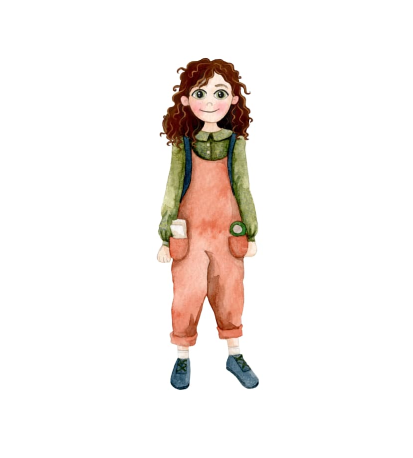 Gina — final watercolour character