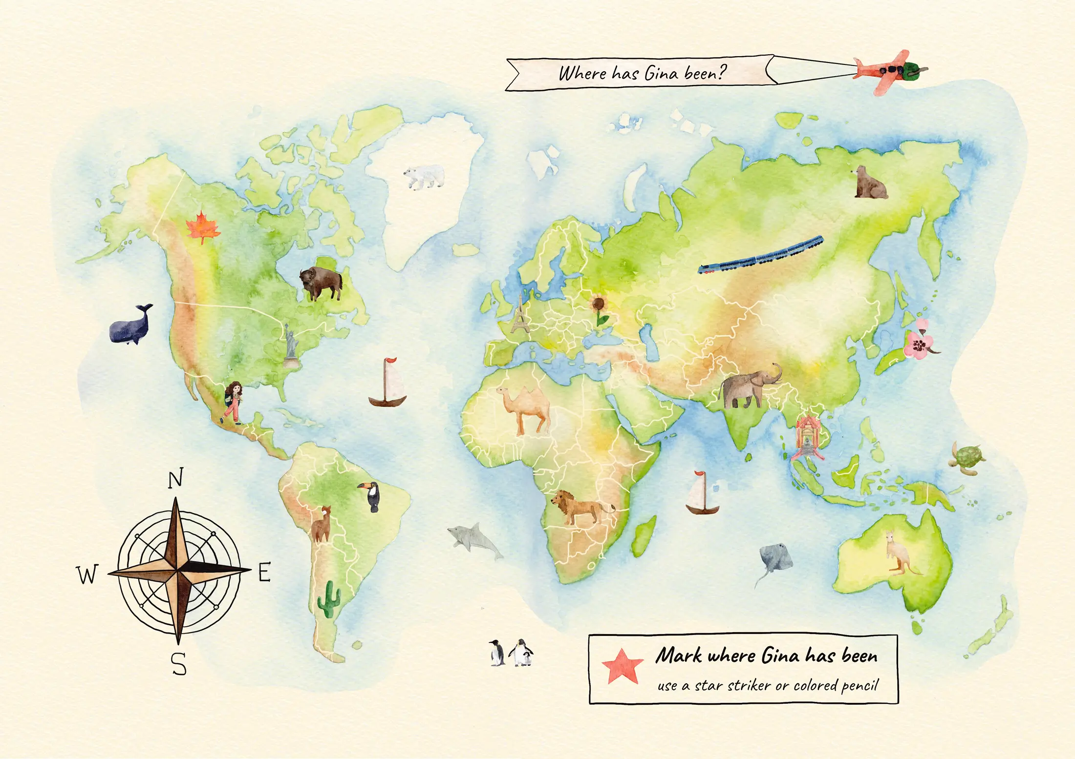 Gina's printable world map