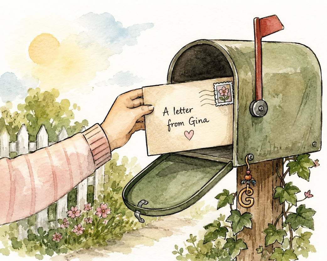 Child hand pulling a letter out of letter box - vintage - Gina's Letters